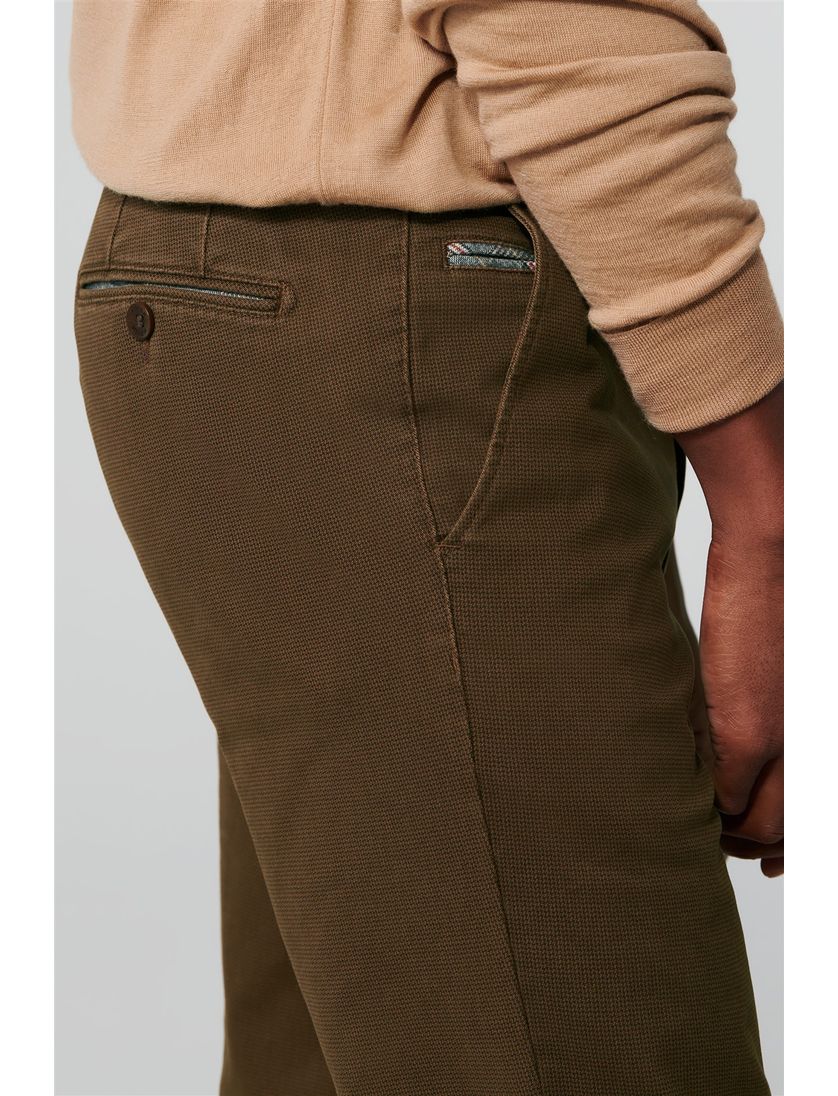 Meyer katoenen broek Perfect Fit Bonn bruin effen