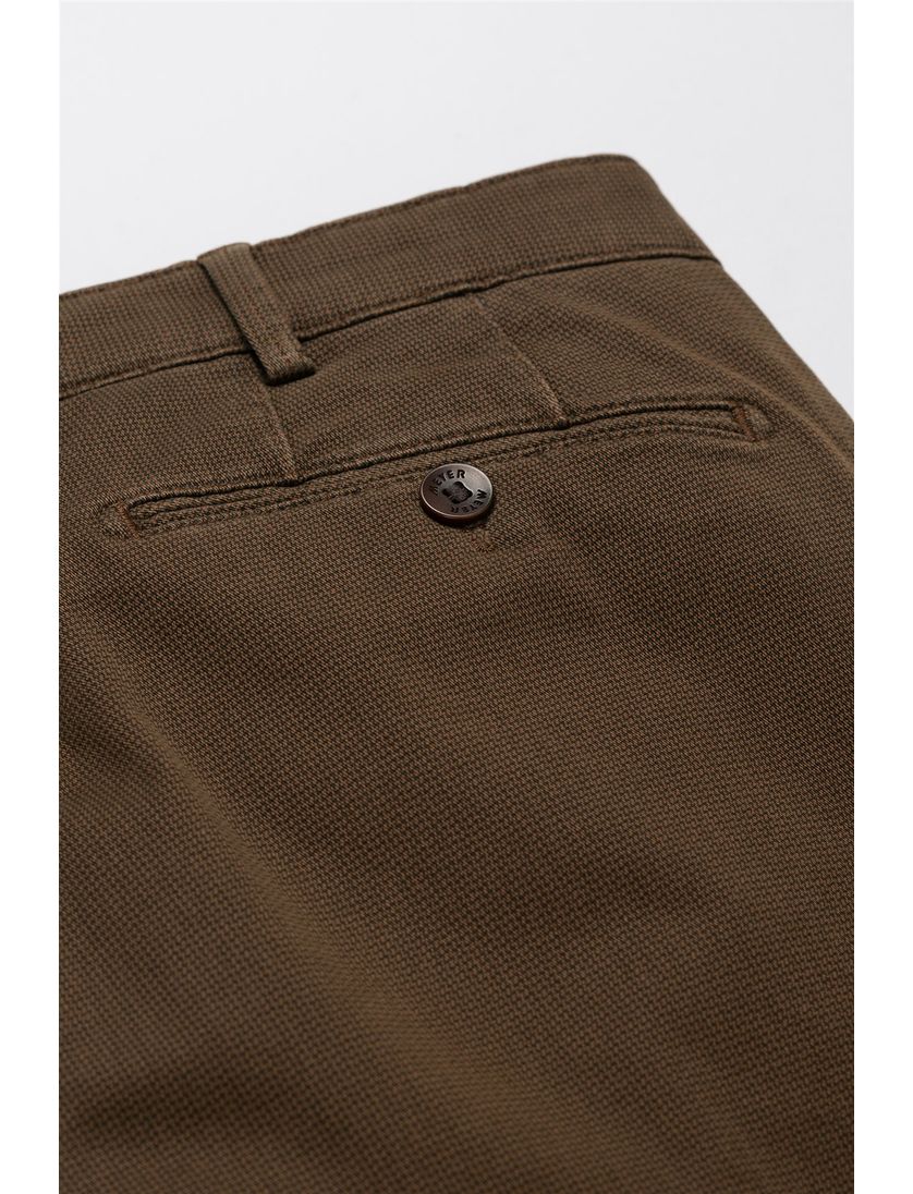 Meyer katoenen broek Perfect Fit Bonn bruin effen