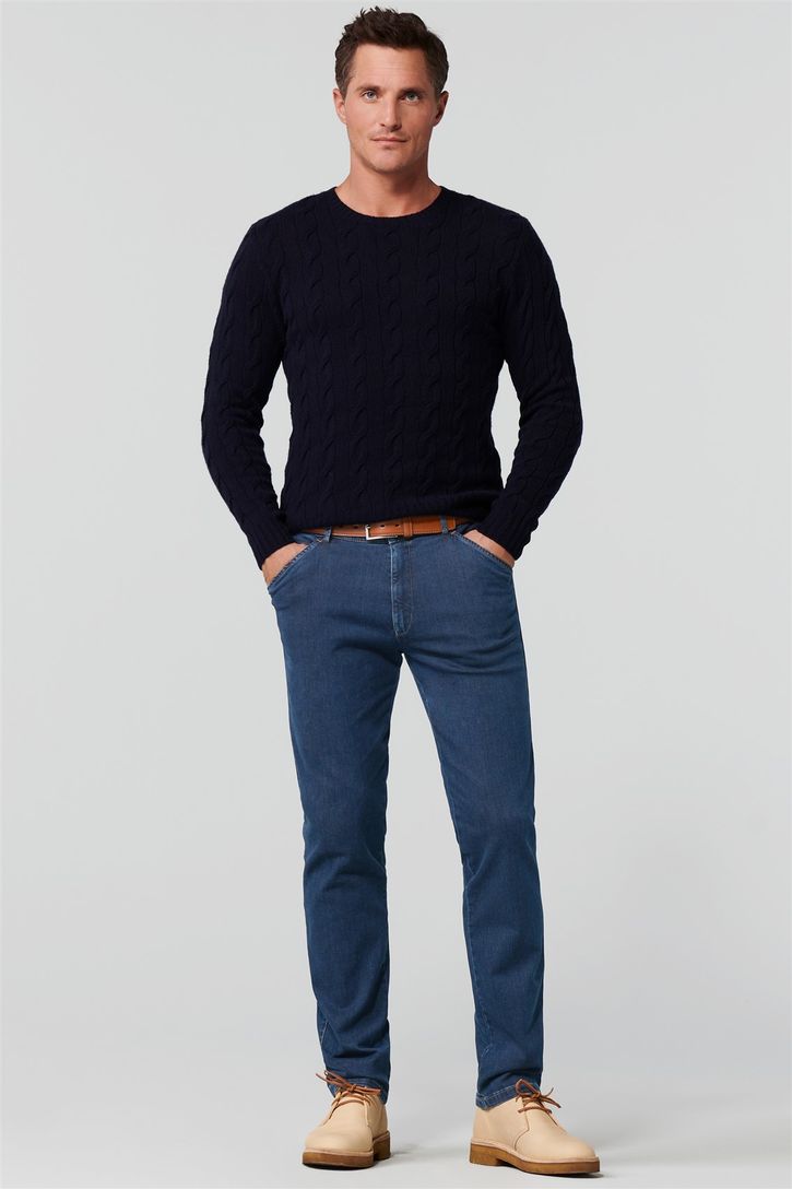 Meyer chicago perfect fit katoenen jeans blauw