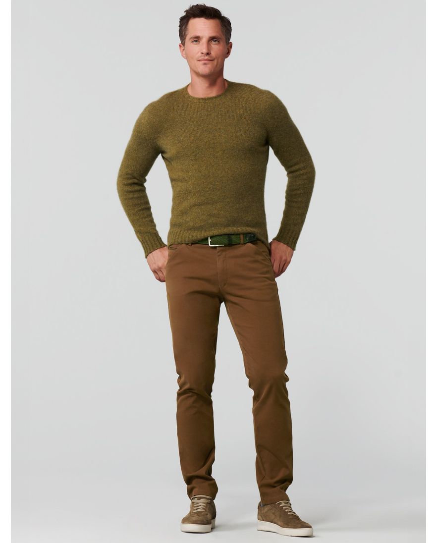 Meyer broek chicago perfect fit bruin katoen