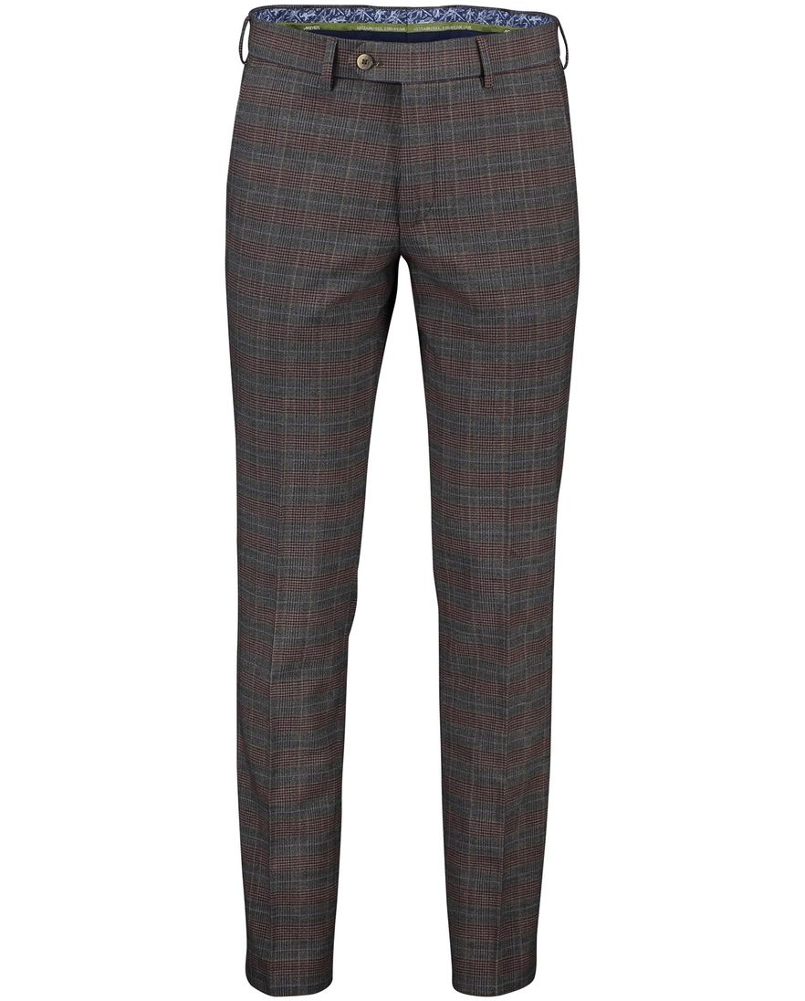 Meyer Bonn chino grijs geruit perfect fit