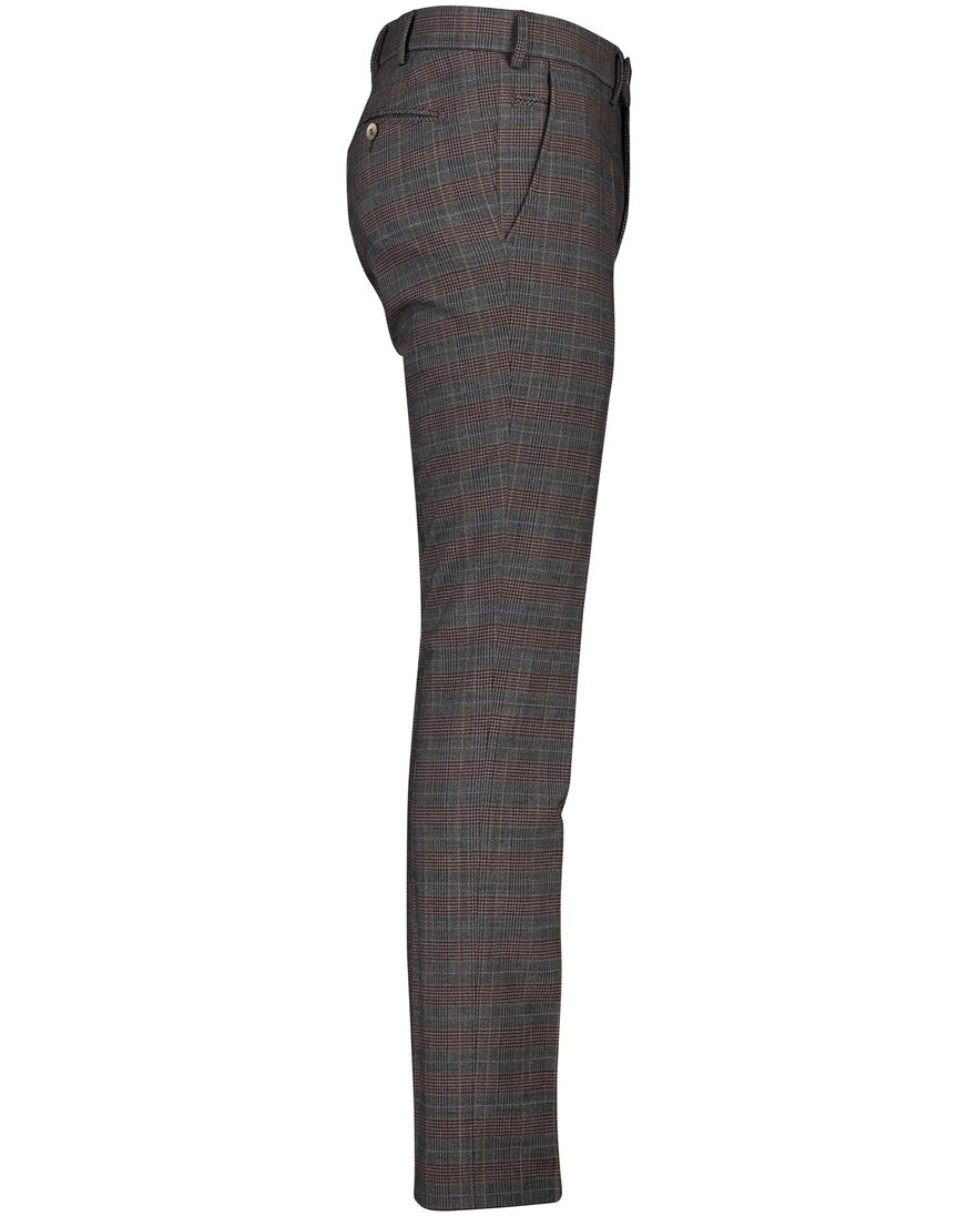 Meyer Bonn chino grijs geruit perfect fit