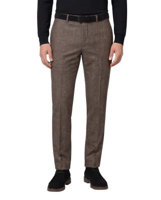 Meyer Meyer pantalon flatfront Bonn bruin geruit wol