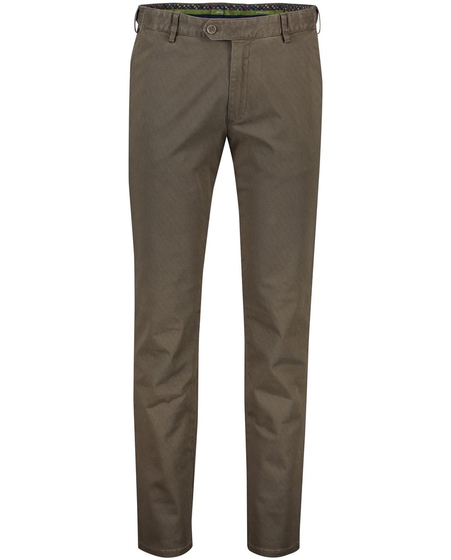 Meyer chino bruin effen katoen Oslo