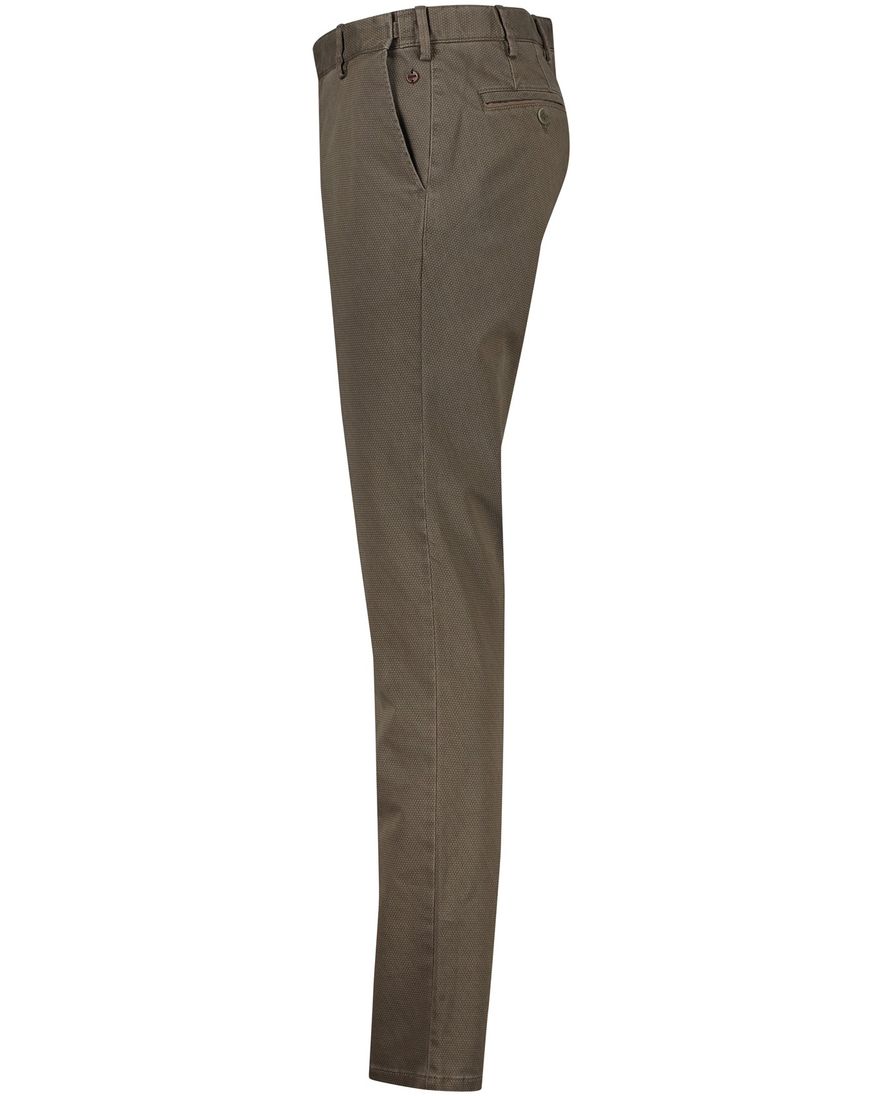 Meyer chino bruin effen katoen Oslo