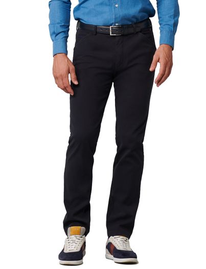 Meyer Meyer broek donkerblauw katoen effen