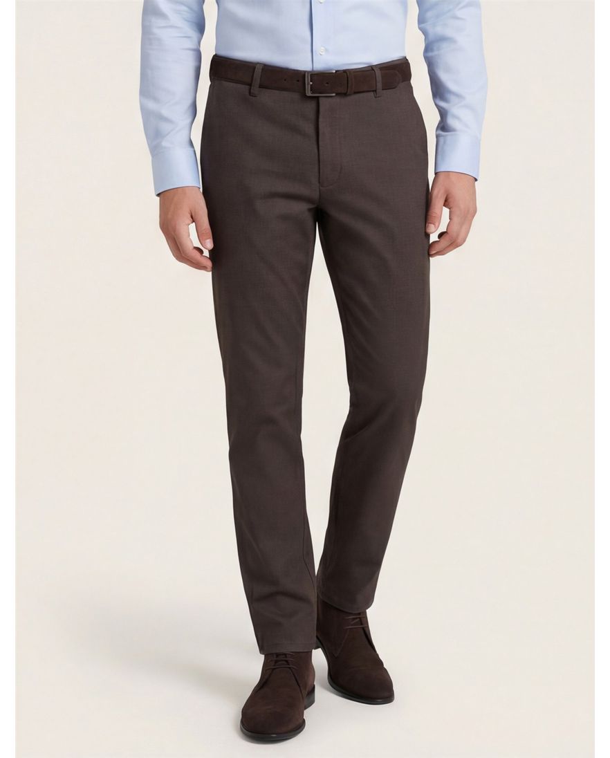 Meyer Paris broek bruin effen katoen