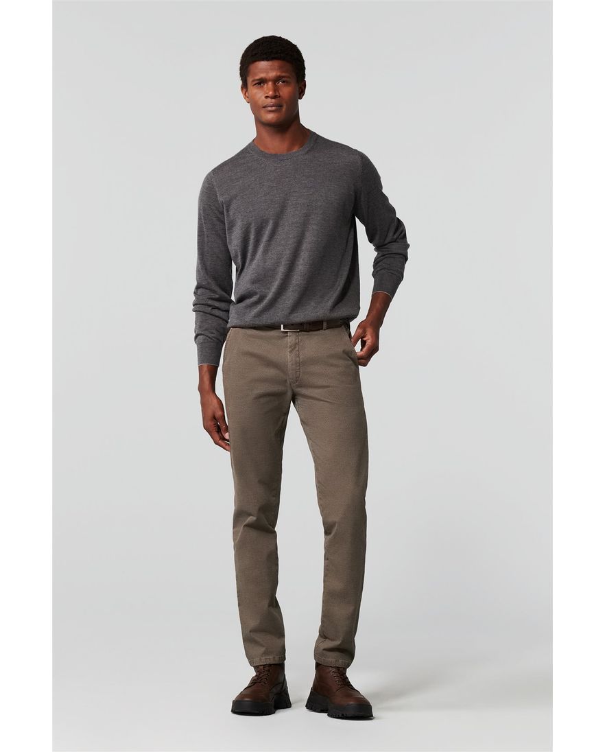 Meyer katoenen broek bruin gemêleerd