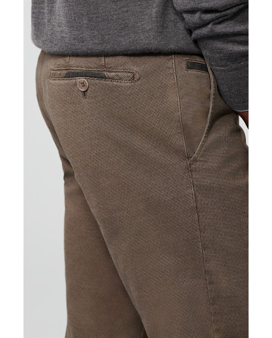 Meyer katoenen broek bruin gemêleerd