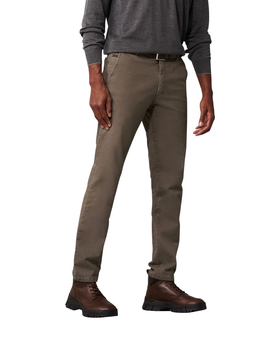 Meyer katoenen broek bruin gemêleerd