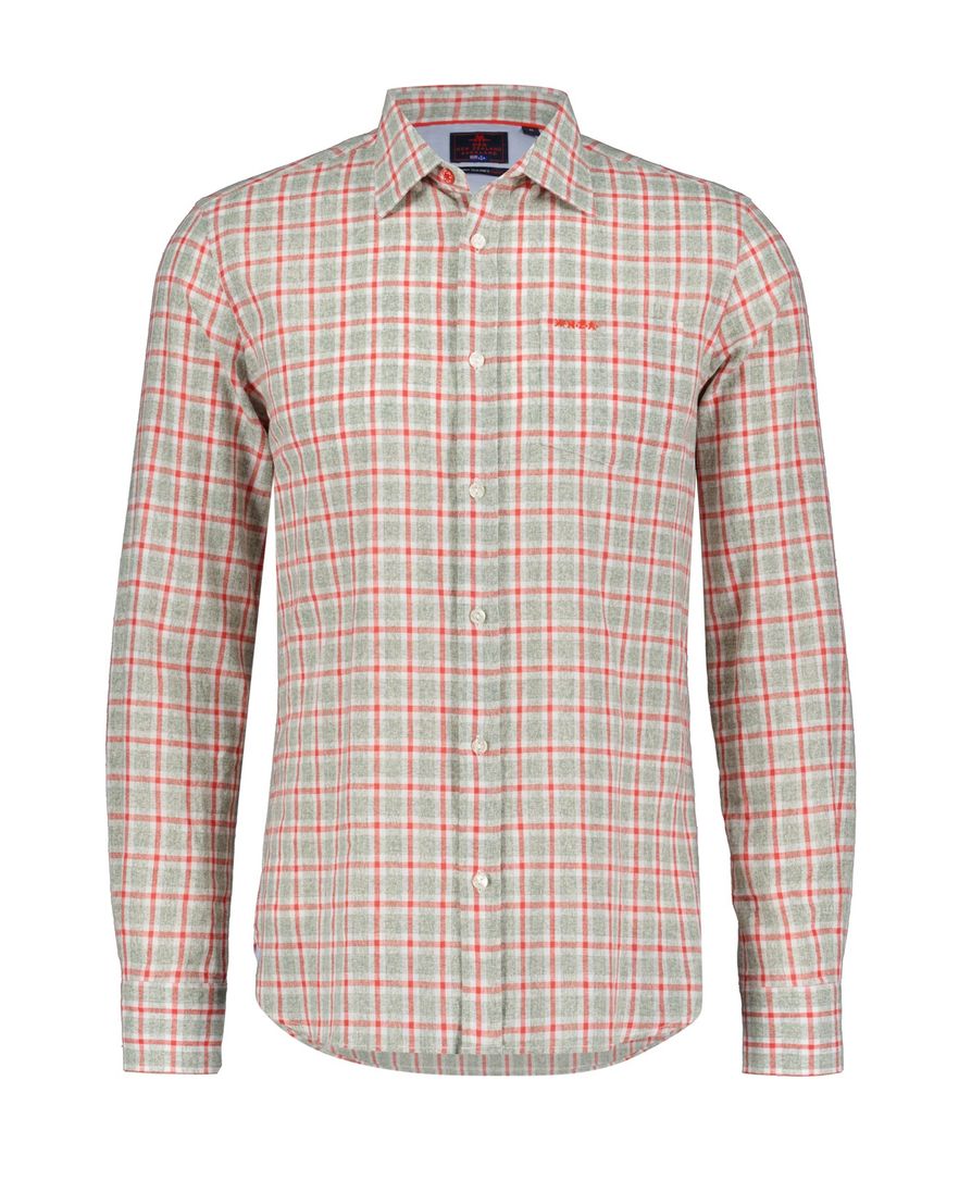New Zealand overhemd normale fit rood geruit linnen en katoen
