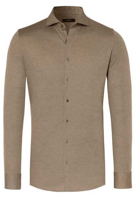 Desoto business overhemd slim fit beige effen katoen