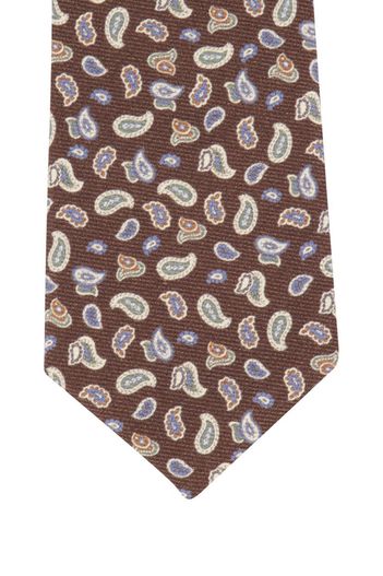 Profuomo Profuomo stropdas geprint bruin