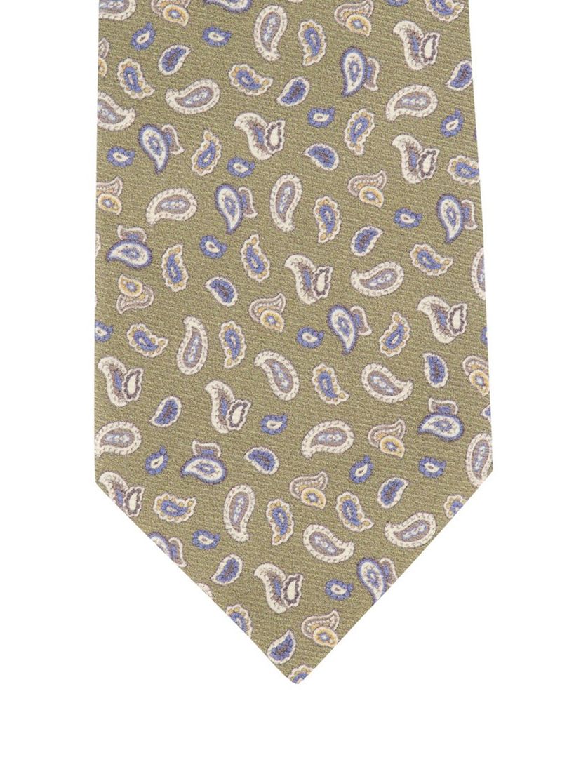 Geprint Profuomo stropdas groen