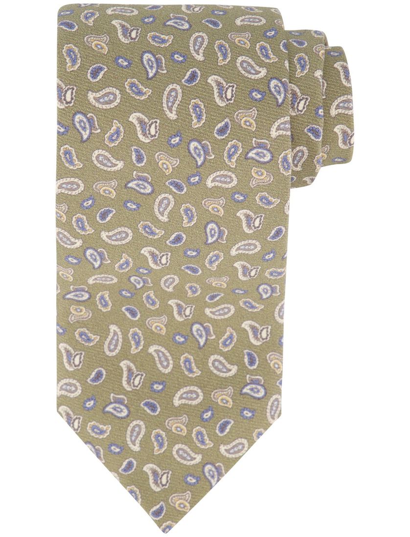 Geprint Profuomo stropdas groen