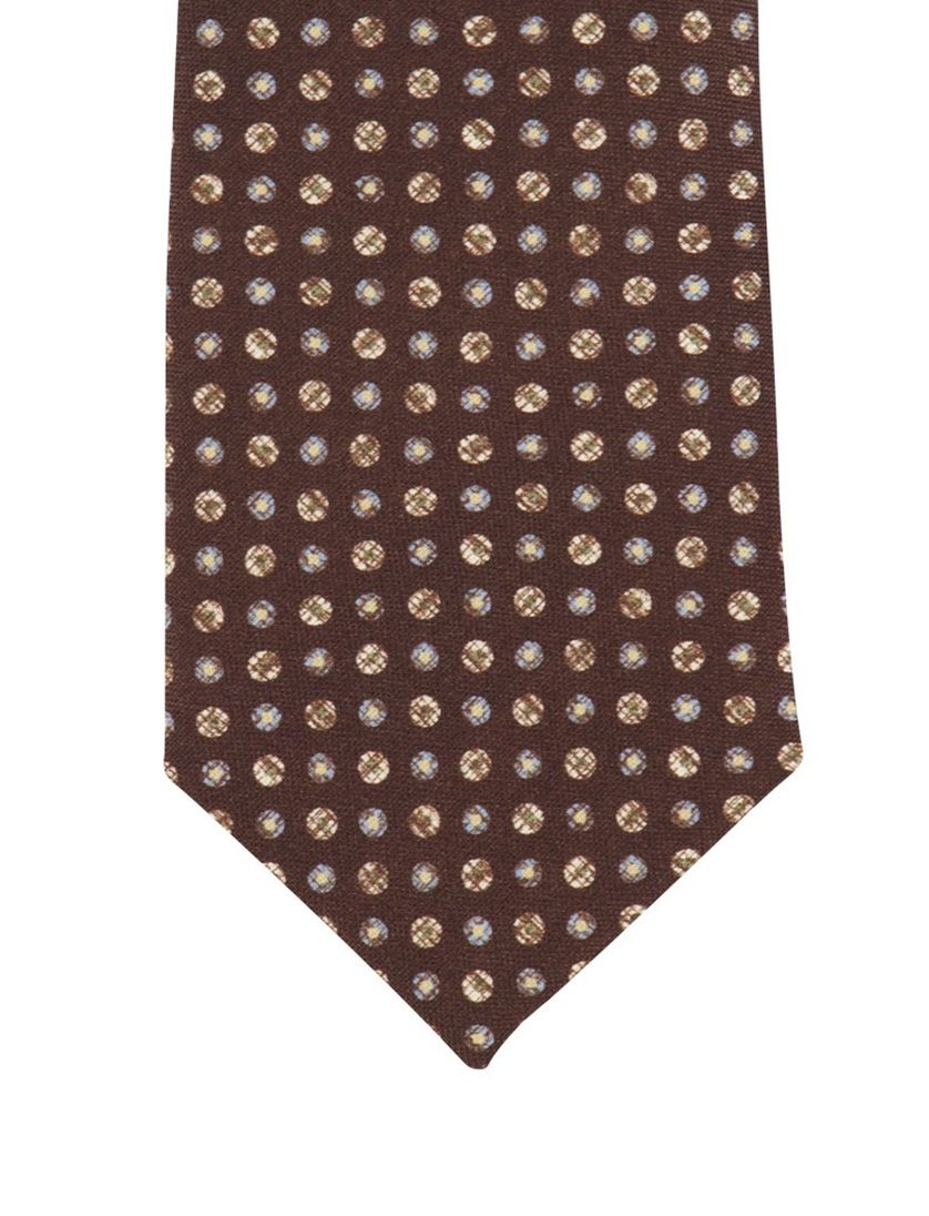 Profuomo bruine stropdas geprint