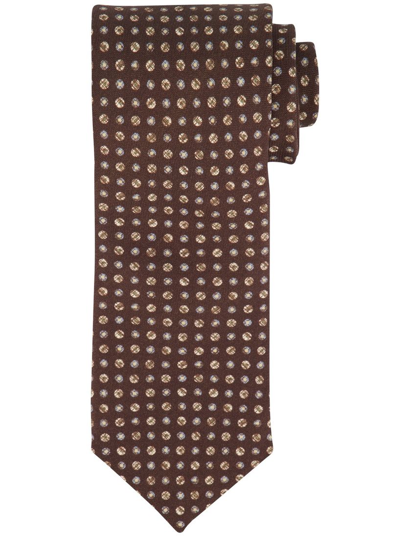Profuomo bruine stropdas geprint
