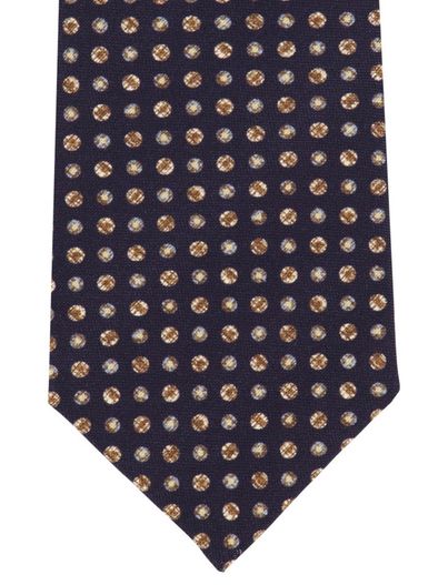 Profuomo Profuomo donkerblauwe stropdas geprint