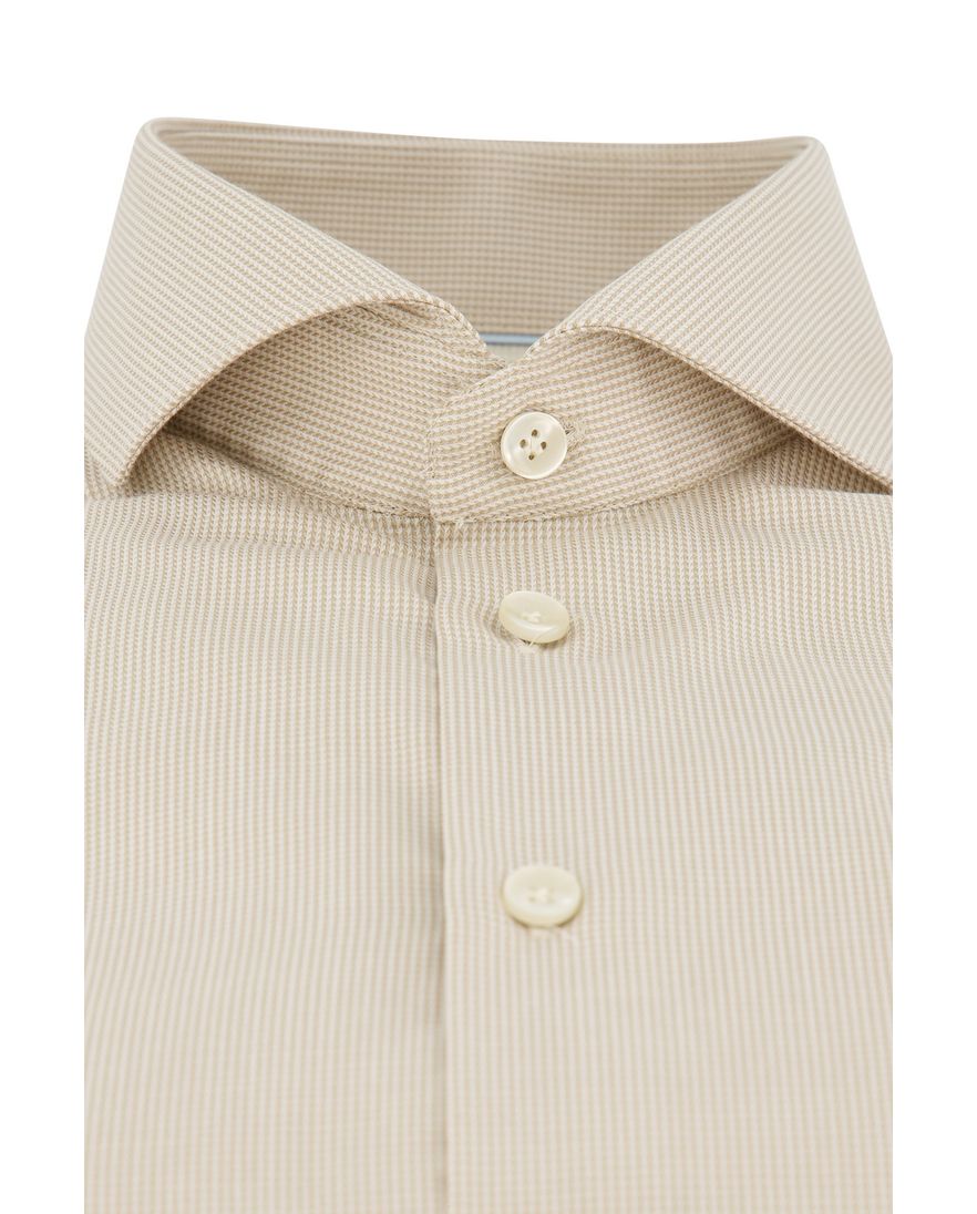 Beige John Miller business overhemd Tailored Fit normale fit geprint