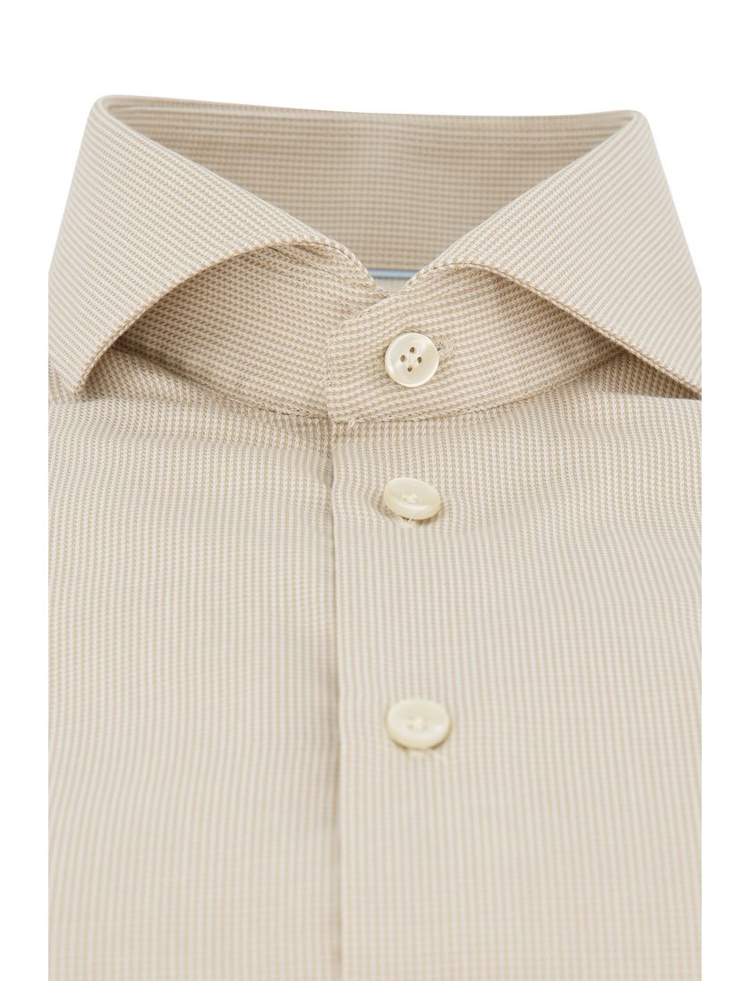 John Miller business overhemd Tailored Fit normale fit geprint beige