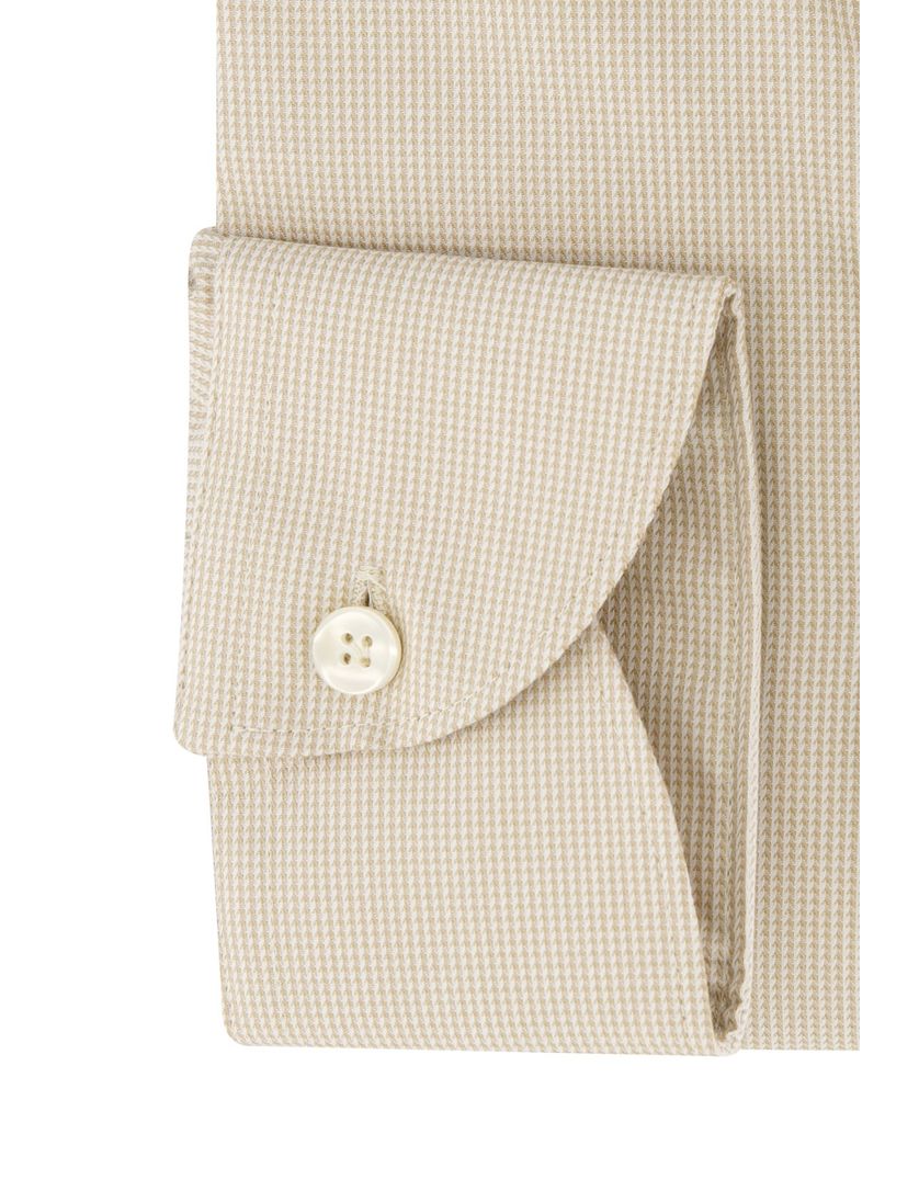 John Miller business overhemd Tailored Fit normale fit geprint beige