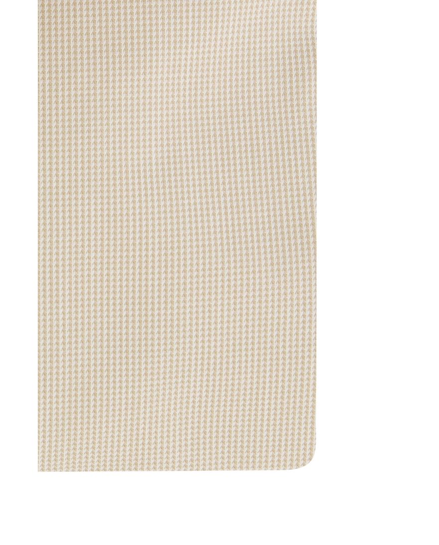 Beige John Miller business overhemd Tailored Fit normale fit geprint