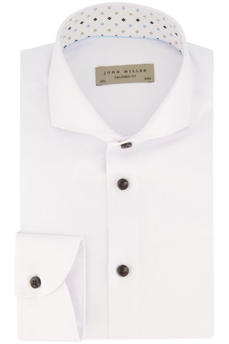 John Miller business overhemd tailored fit wit effen katoen