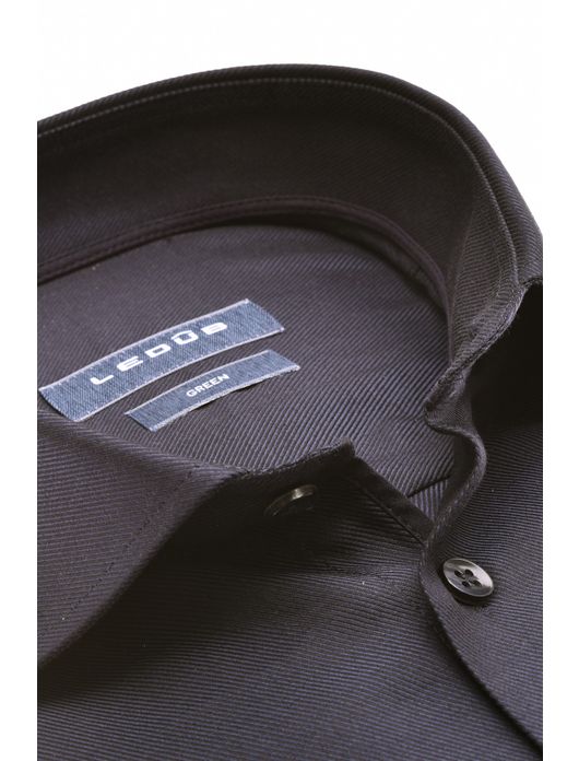 Ledub overhemd donkerblauw effen