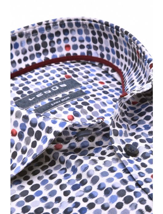 Ledub overhemd donkerblauw geprint
