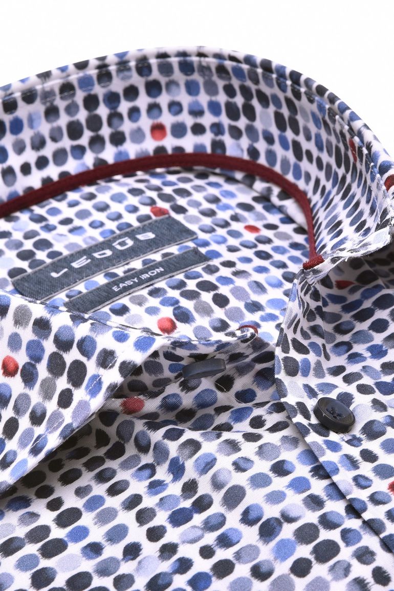 Ledub overhemd donkerblauw geprint