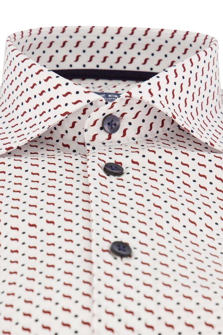 Ledub overhemd wit geprint