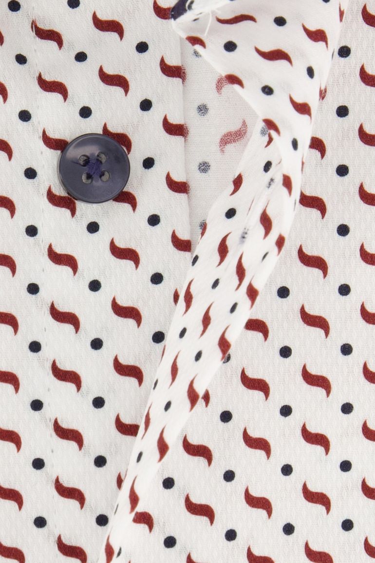 Ledub overhemd wit geprint