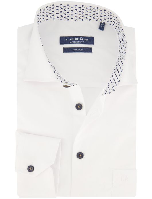 Ledub overhemd wit Modern Fit