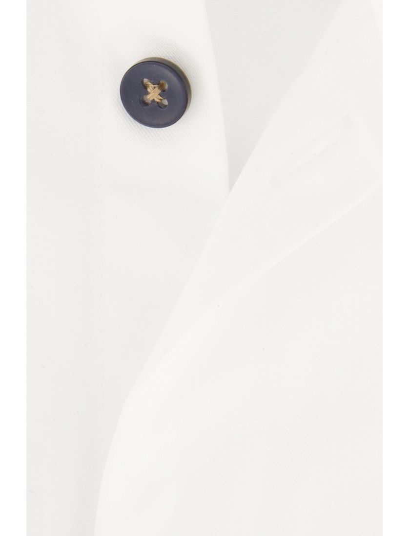 Ledub zakelijk overhemd normale fit wit effen katoen borstzak