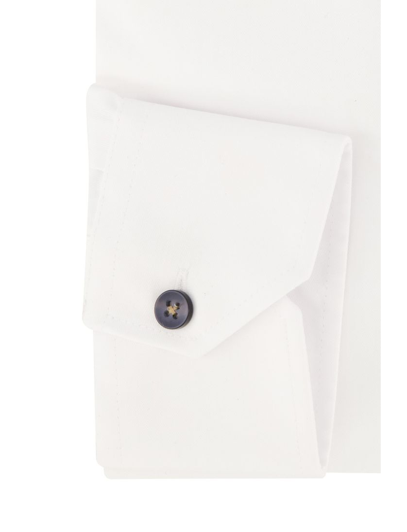 Ledub zakelijk overhemd normale fit wit effen katoen borstzak