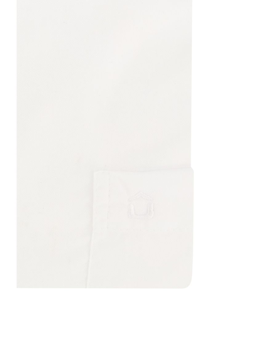 Ledub zakelijk overhemd normale fit wit effen katoen borstzak