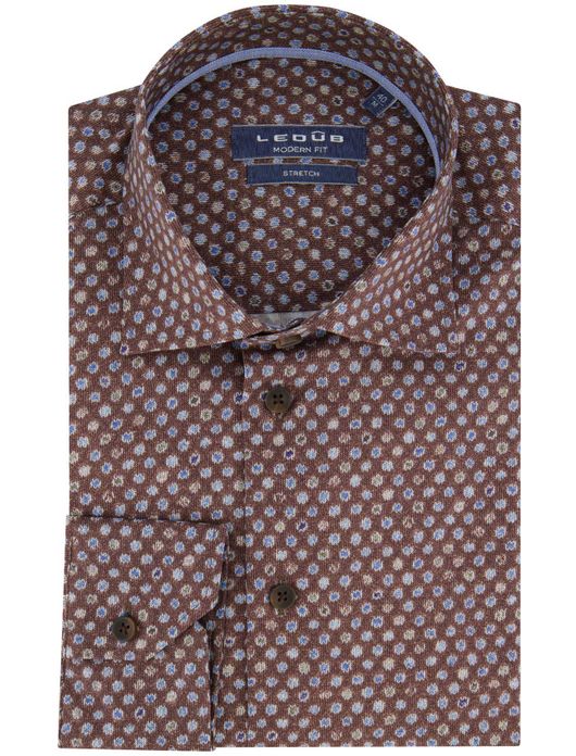 Ledub overhemd donkerblauw modern fit