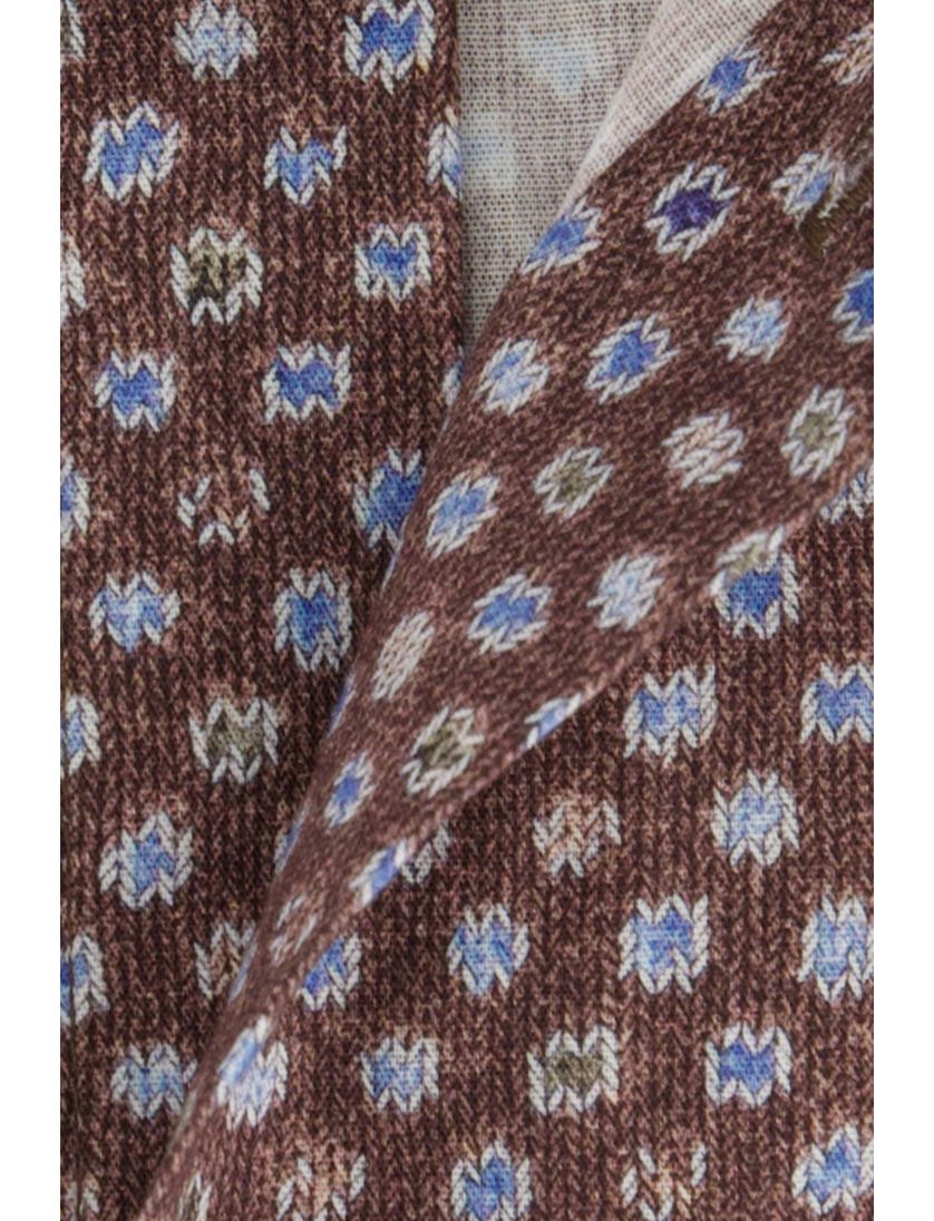 Ledub bruin geprint overhemd modern fit katoen