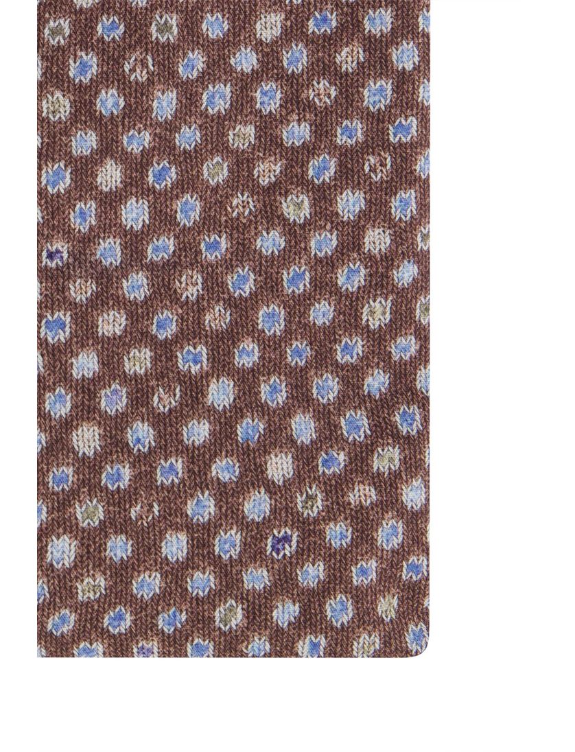 Ledub bruin geprint overhemd modern fit katoen