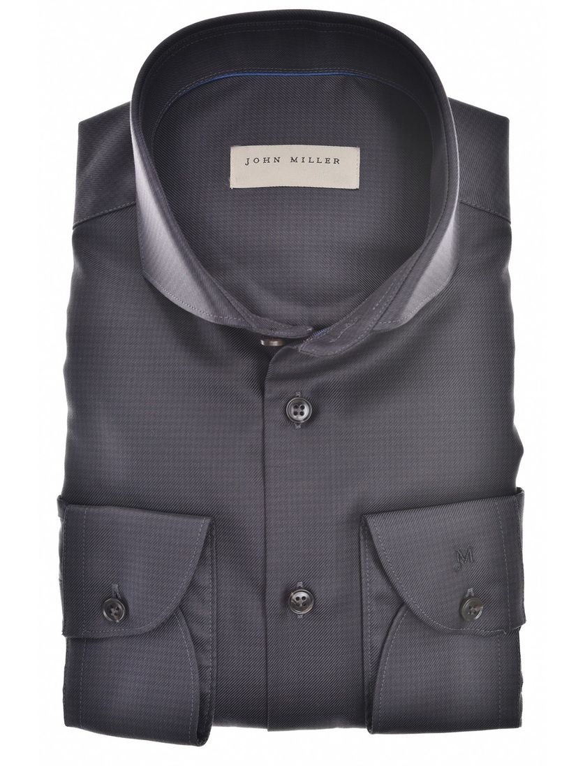 John Miller stijkvrij overhemd normale fit bruin geruit katoen