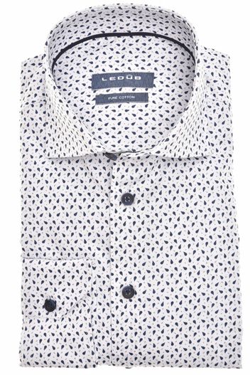 Ledub Ledub business overhemd Modern Fit New donkerblauw geprint