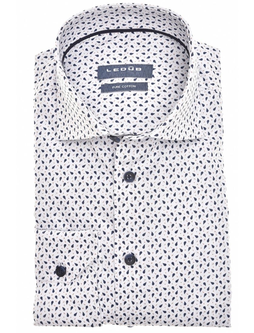 Ledub zakelijk overhemd Modern Fit New donkerblauw geprint