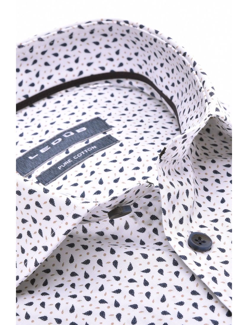 Ledub zakelijk overhemd Modern Fit New donkerblauw geprint