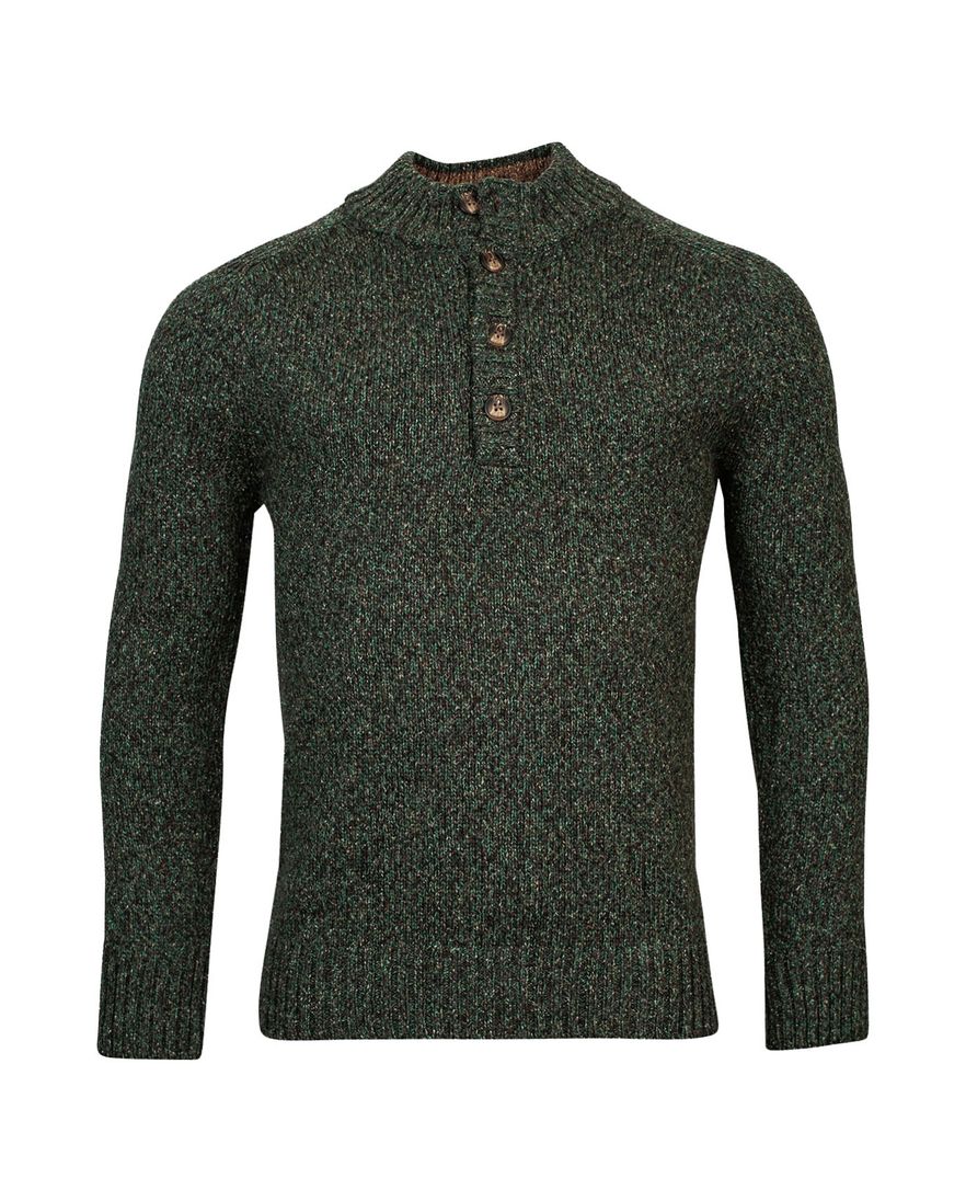 Baileys trui opstaande kraag groen multicolor knopen