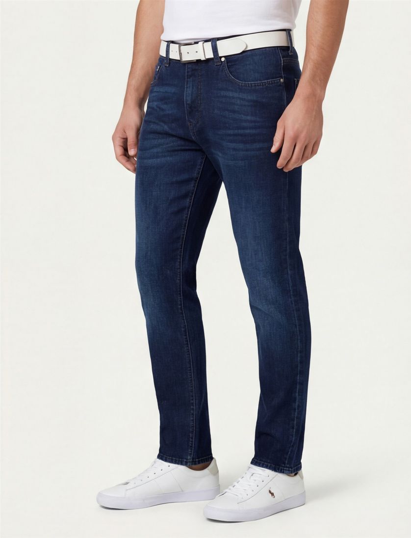 Jeans Pierre Cardin Lyon Tapered Fit donkerblauw effen