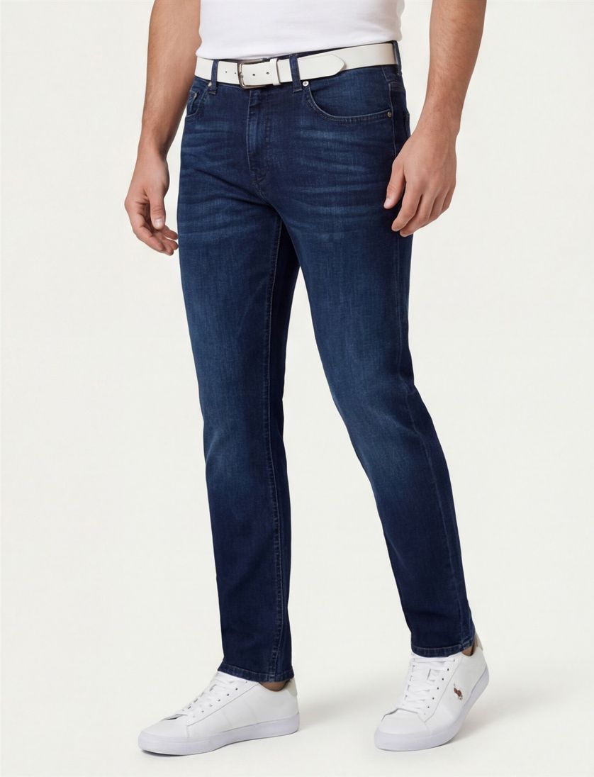 Jeans Pierre Cardin Lyon Tapered Fit donkerblauw effen