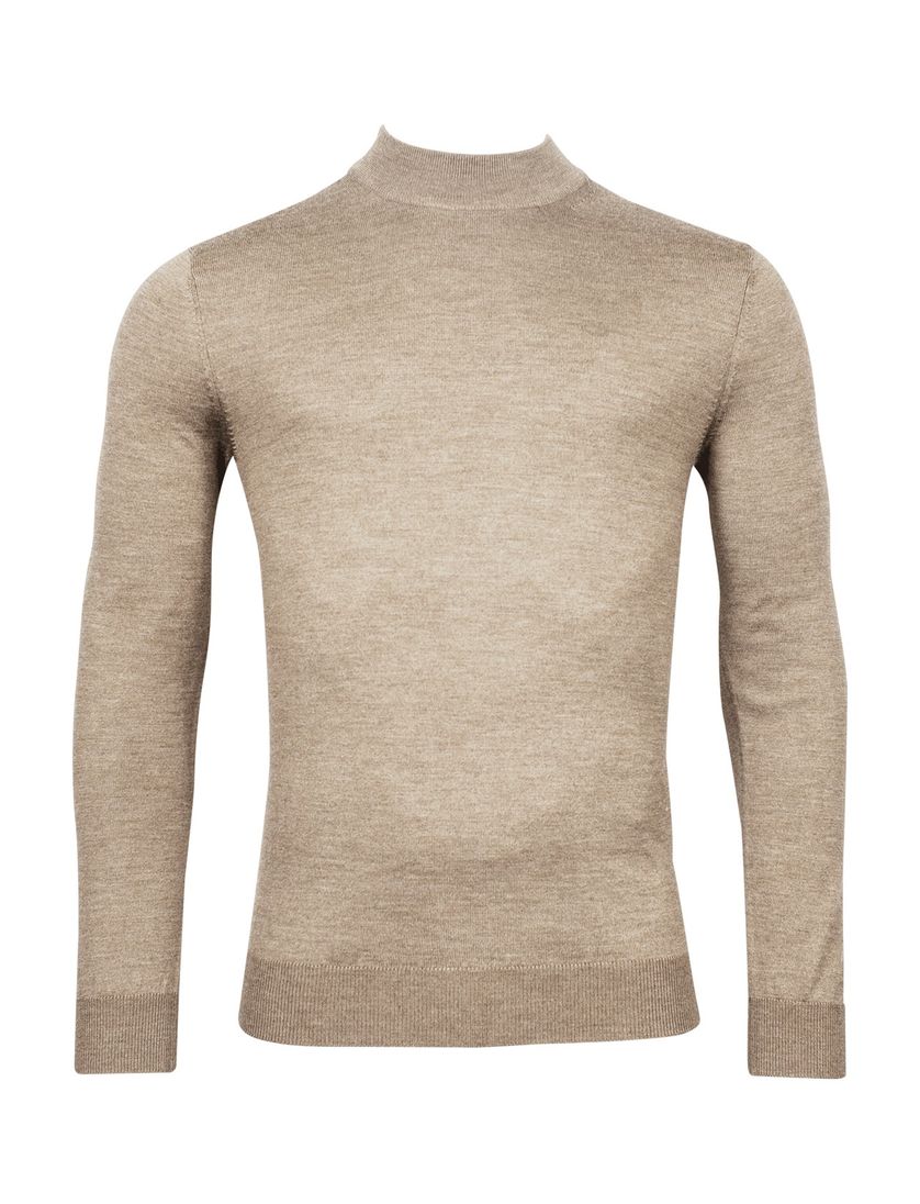 Coltrui heren Thomas Maine normale fit beige effen merinowol