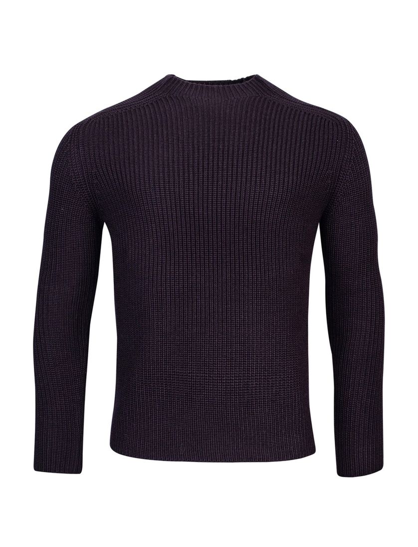 coltrui Thomas Maine ronde hals donkerblauw effen merinowol