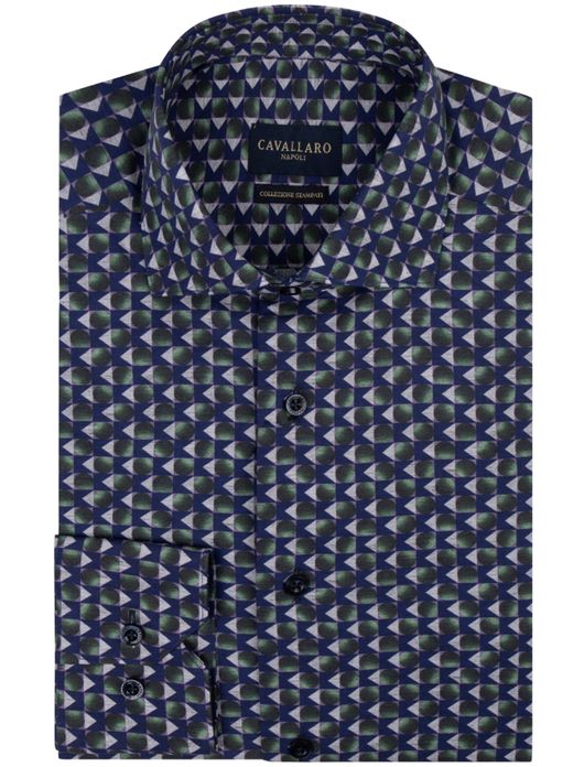 Cavallaro overhemd Cesario groen geprint