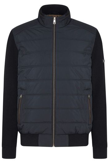 Bugatti Bugatti vest donkerblauw rits effen met capuchon wijde fit